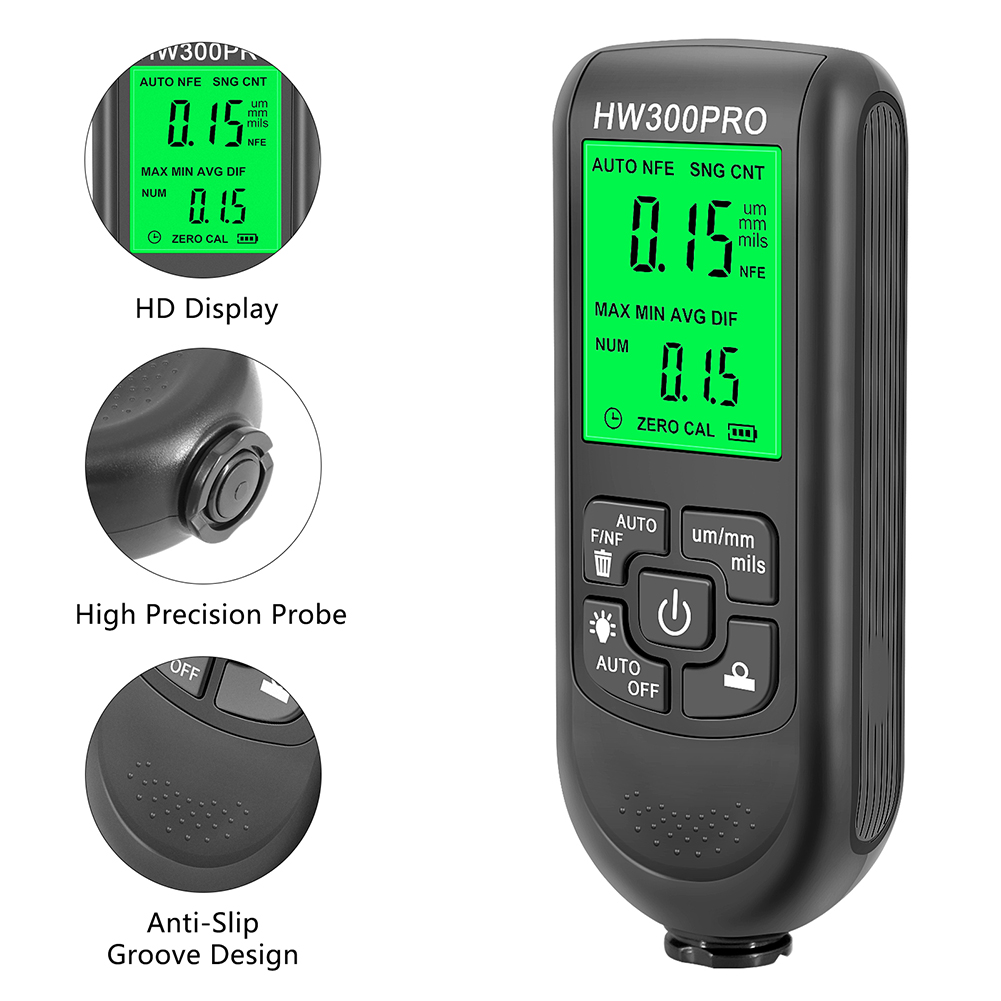 Paint Thickness Gauge - 0-2000um High-precision Car Paint Film Tester