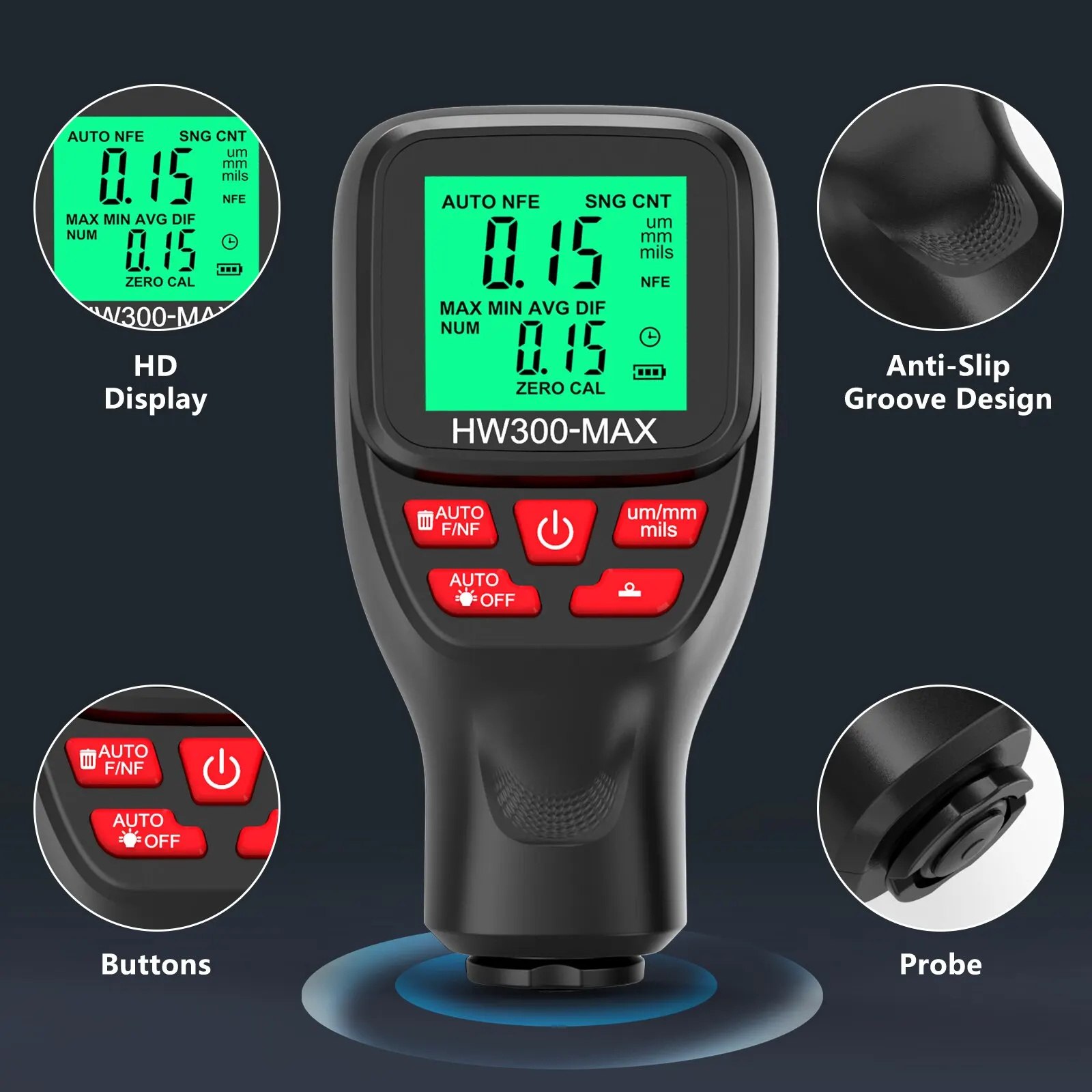 1Set HW300-MAX Coating High Pr - Paint Thickness Gauge recension och pris